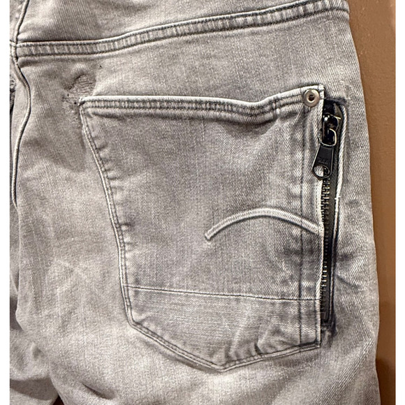 G Star Raw Jeans Mens Stean Tapered Leg Gray JNCO Style Stretch Size 32 x 31 - Picture 3 of 13